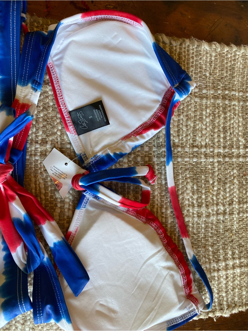 Red, White & Blue Tie-Dye Bikini Set - Picture 7 of 7